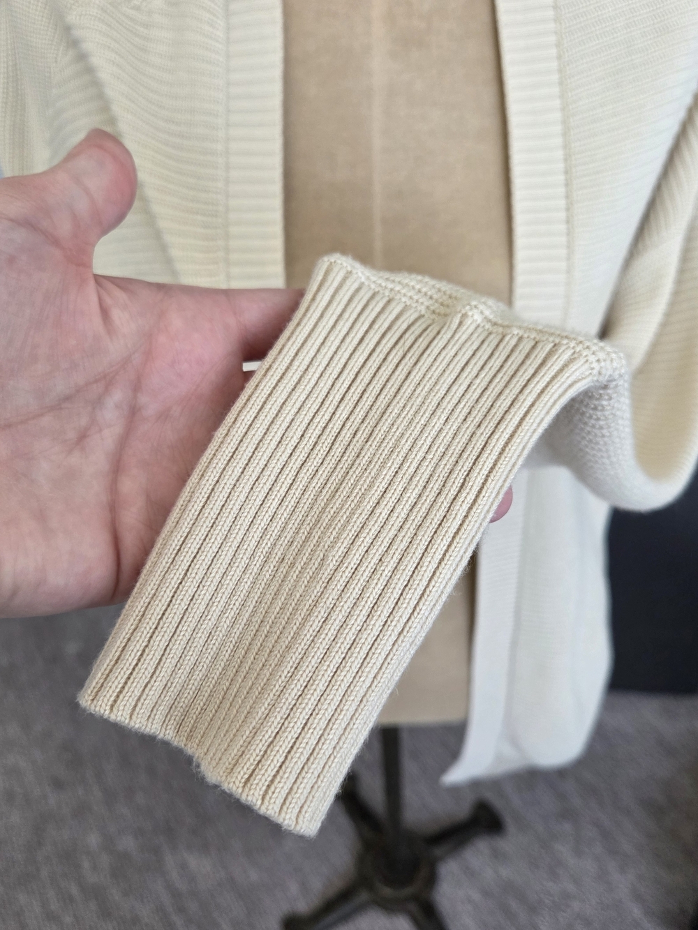 Garage Open-Front Cream Knit Cardigan for Women - Picture 2 of 6